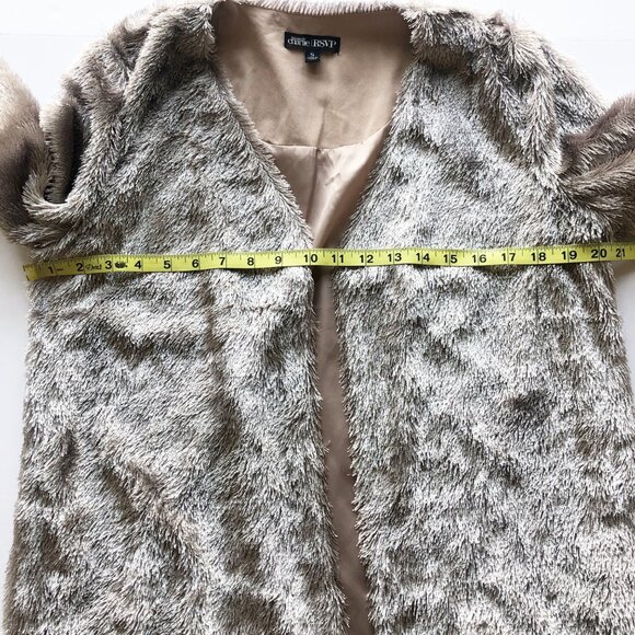 CHARMING CHARLIE RSVP Y2K Eyelash Fringe Open Front Champagne Jacket Women Small - Picture 9 of 9